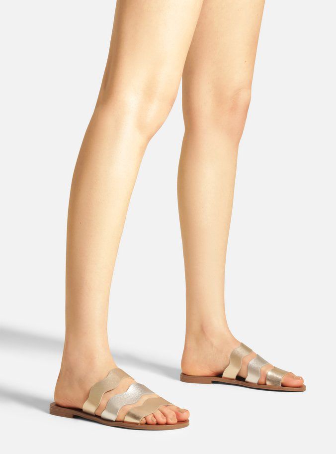 RASTEIRA METALIZADA COURO TIRAS CURVAS MIX