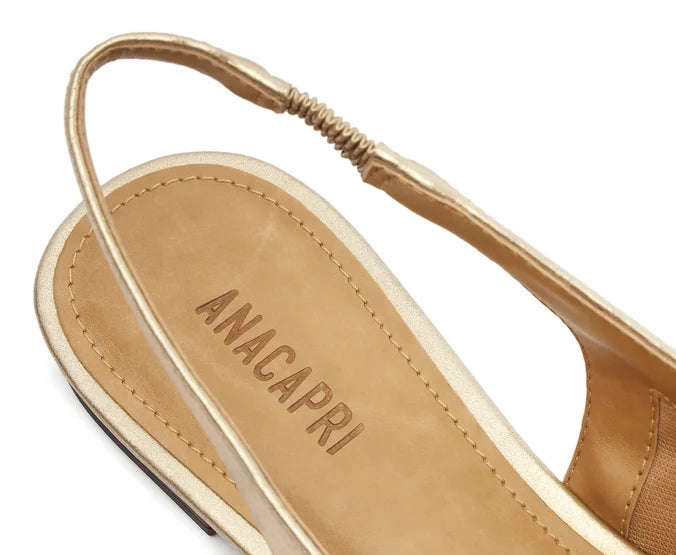 SAPATILHA SLINGBACK BICO FINO DOURADA