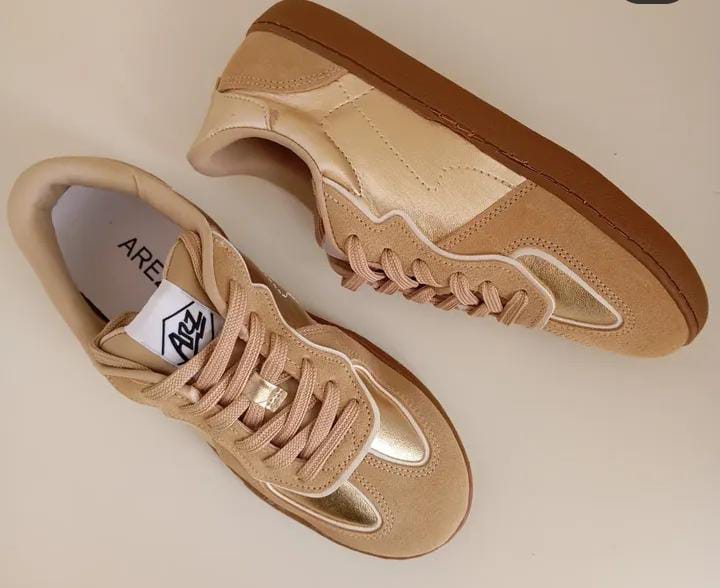 TENIS CASUAL DOURADO AREZZO