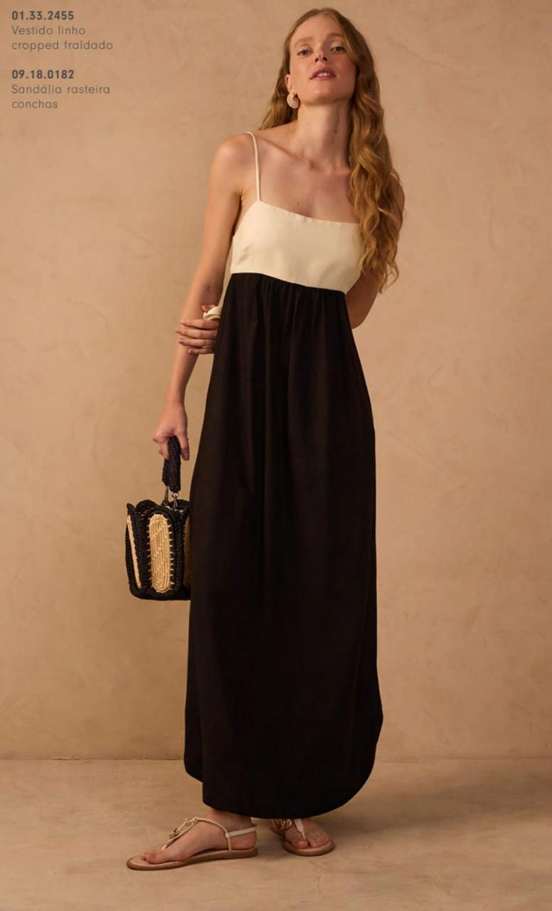 VESTIDO LINHO CROPPED FRALDADO- DRESS TO