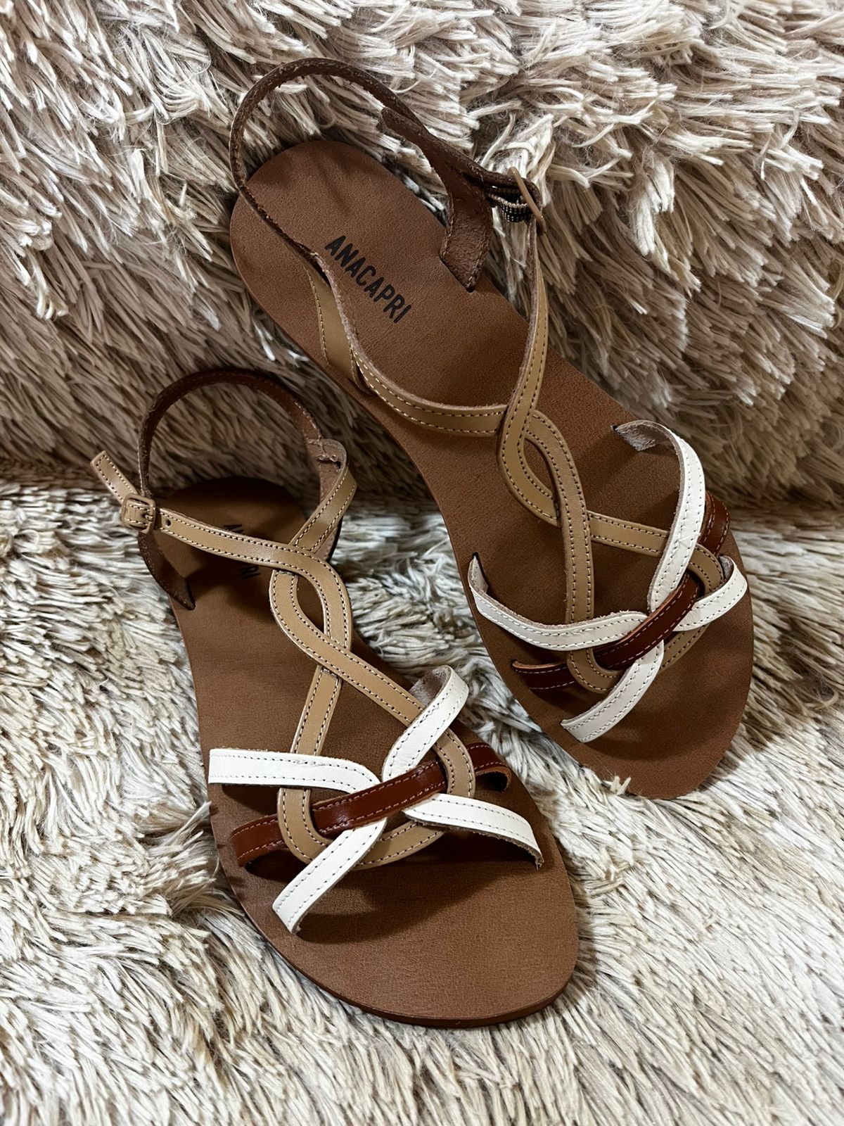 RASTEIRA DE TIRAS ELO COURO MARINA MARROM