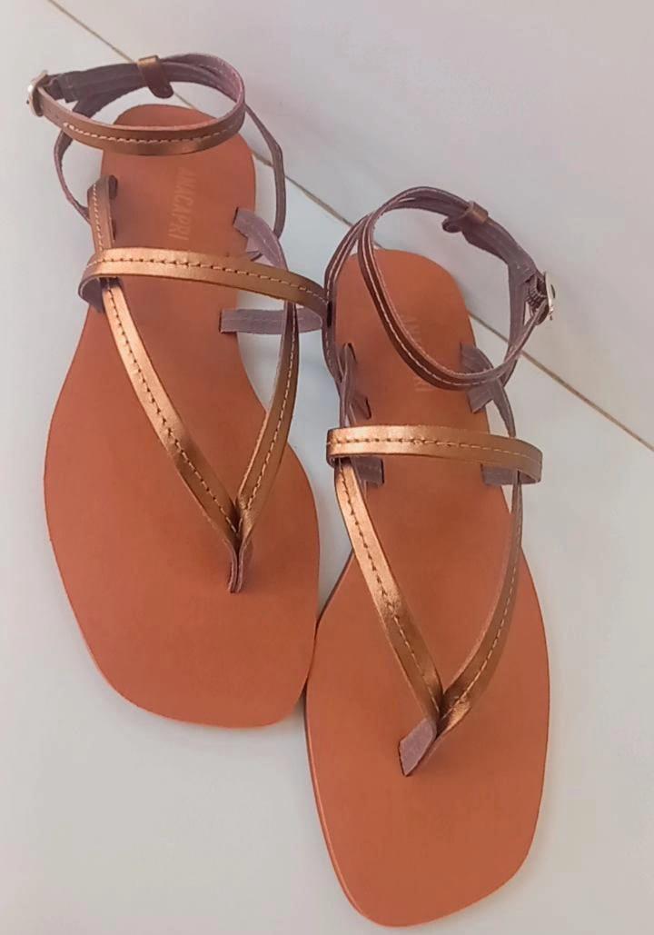 RASTEIRA ANACAPRI MULTIRAS PESPONTOS COURO MARROM