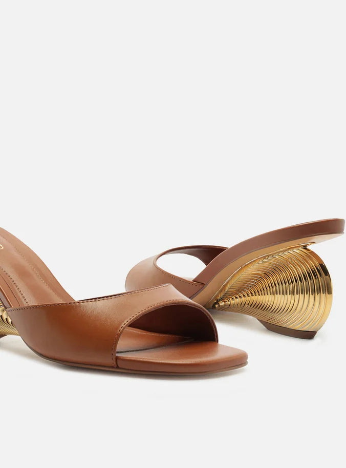 TAMANCO MARROM SALTO GEOMETRICO DOURADO