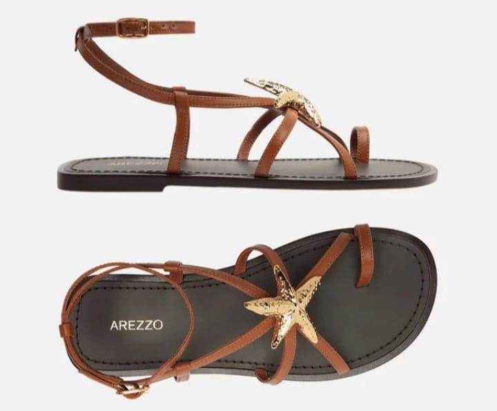 RASTEIRA DOURADA COURO DEDEIRA METAL ESTRELA - AREZZO