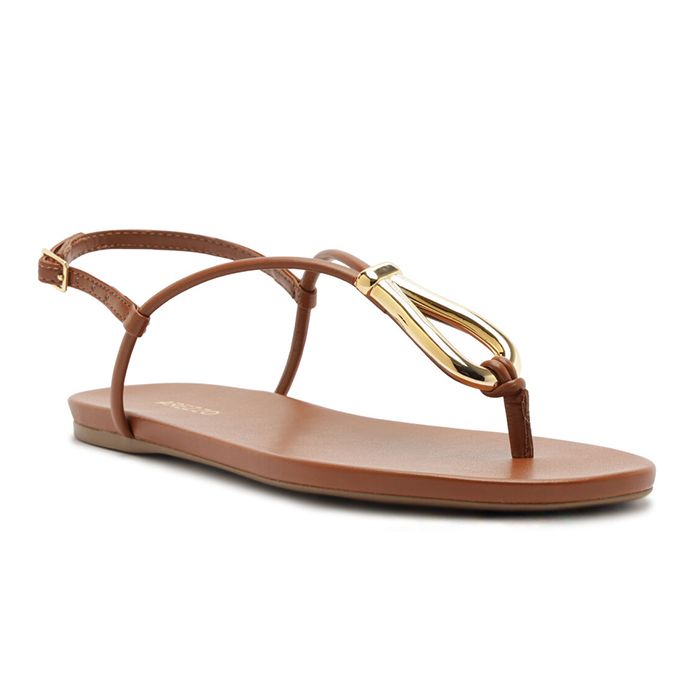 SANDALIA RASTEIRA SLIM METAL DOURADA AREZZO