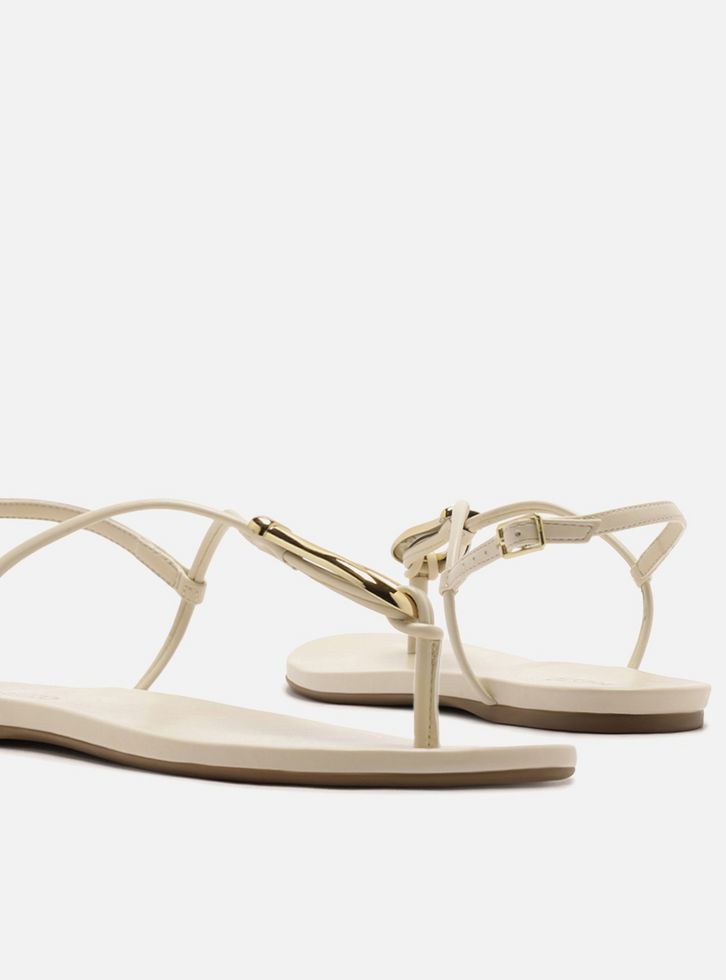 SANDALIA RASTEIRA SLIM METAL DOURADA AREZZO