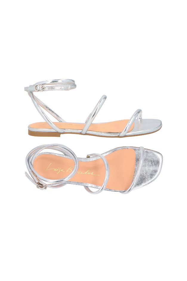 SANDALIA RASTEIRA METALIZADO PRATA - LUIZA BARCELOS