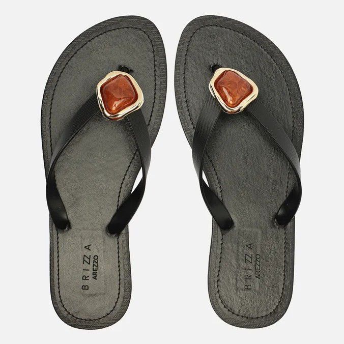 CHINELO DE DEDO PRETO PEDRA - AREZZO BRIZZA