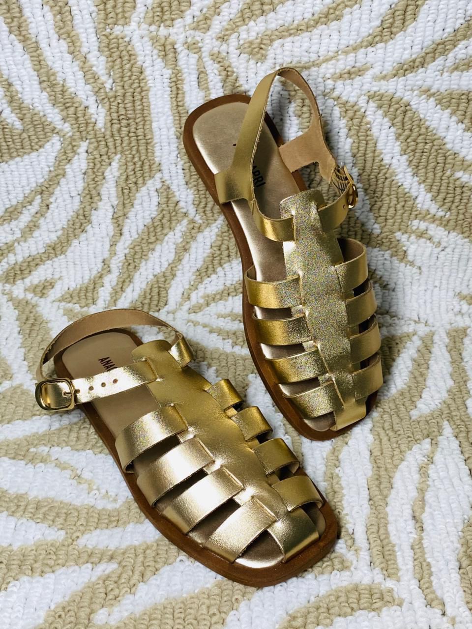 RASTEIRA ANACAPRI FISHERMAN COURO DOURADA