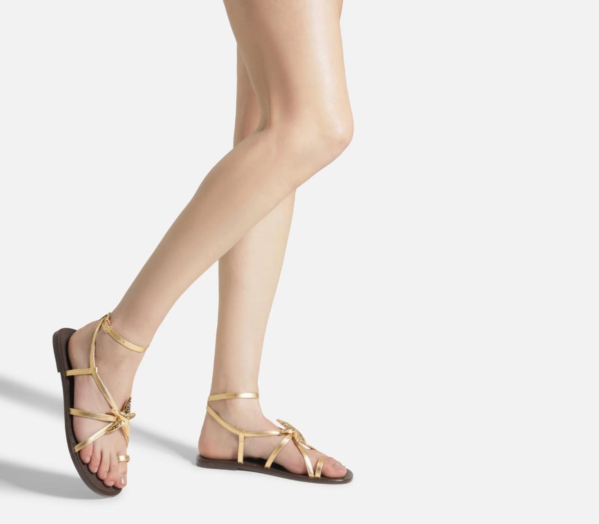 RASTEIRA DOURADA COURO DEDEIRA METAL ESTRELA - AREZZO