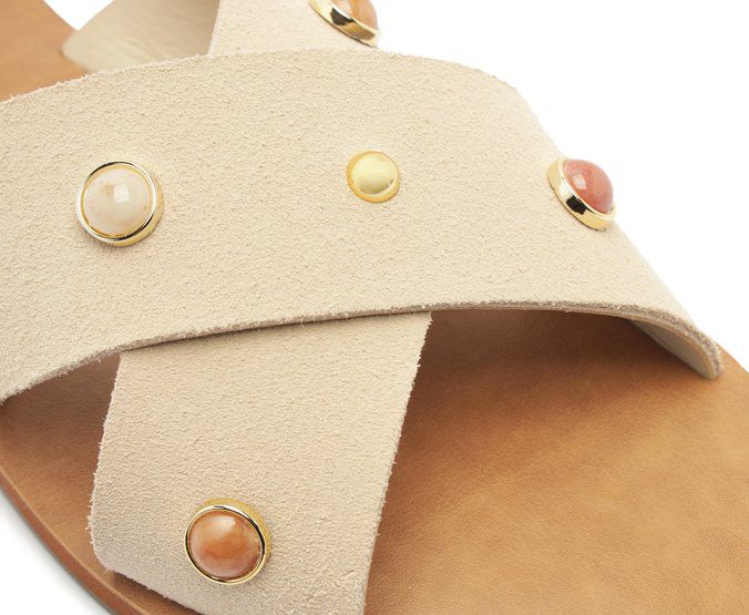 RASTEIRAS TIRAS CRUZADAS PEDRARIAS COURO MARROM