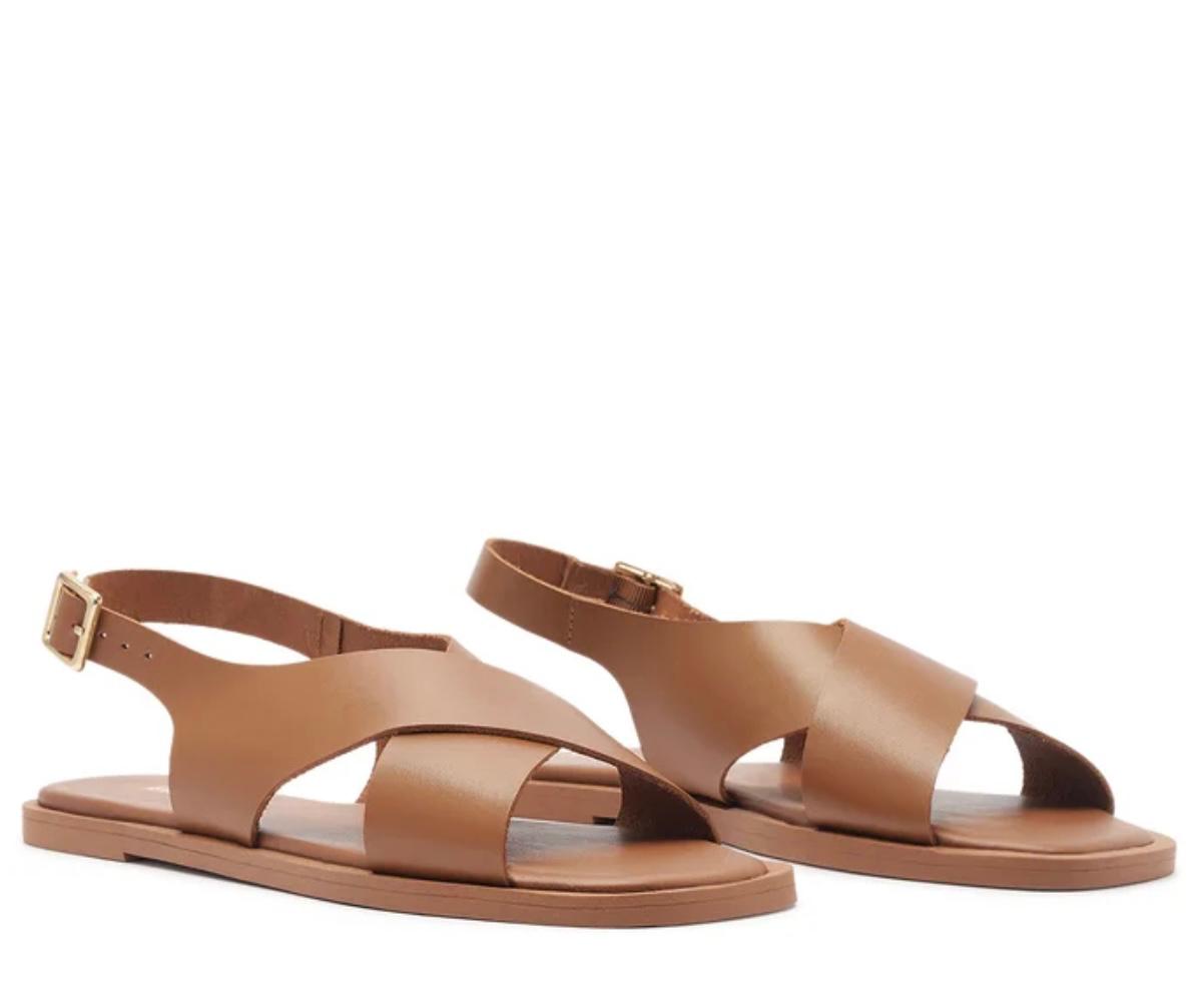 SANDALIAS RASTEIRAS TIRAS CRUZADAS NINA COURO MARROM-ANACAPRI