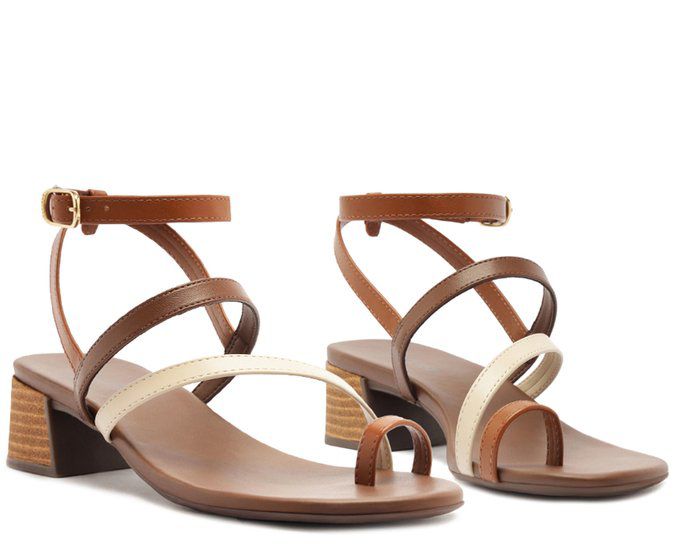 SANDALIA SALTO BLOCO E ANEL DEDO MARROM-ANACAPRI