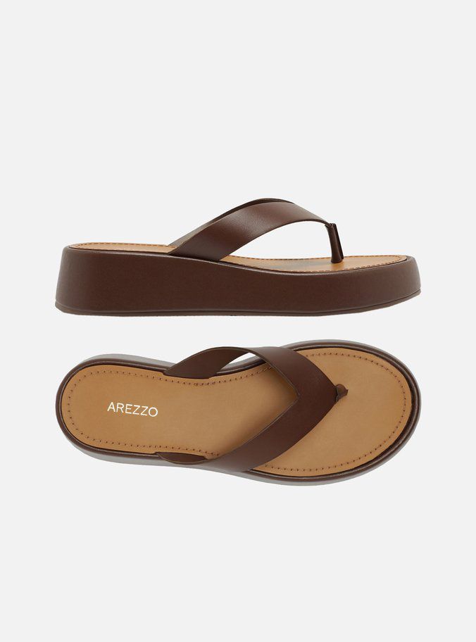 TAMANCO FLATFORM AREZZO COURO THONG