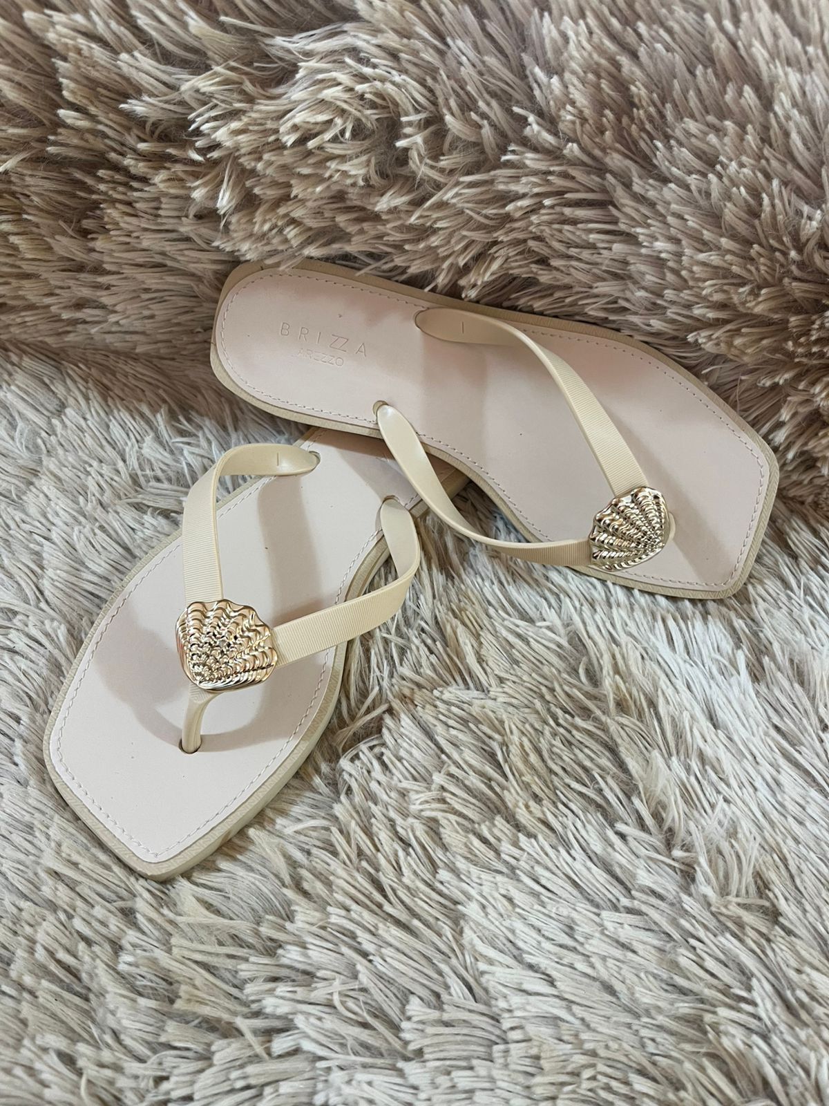 CHINELO DE DEDO RECOURO SQUARE CONCHA- AREZZO BRIZZA