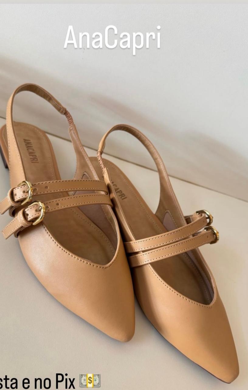 Sapatilha Anacapri Slingback Tira Dupla Preta