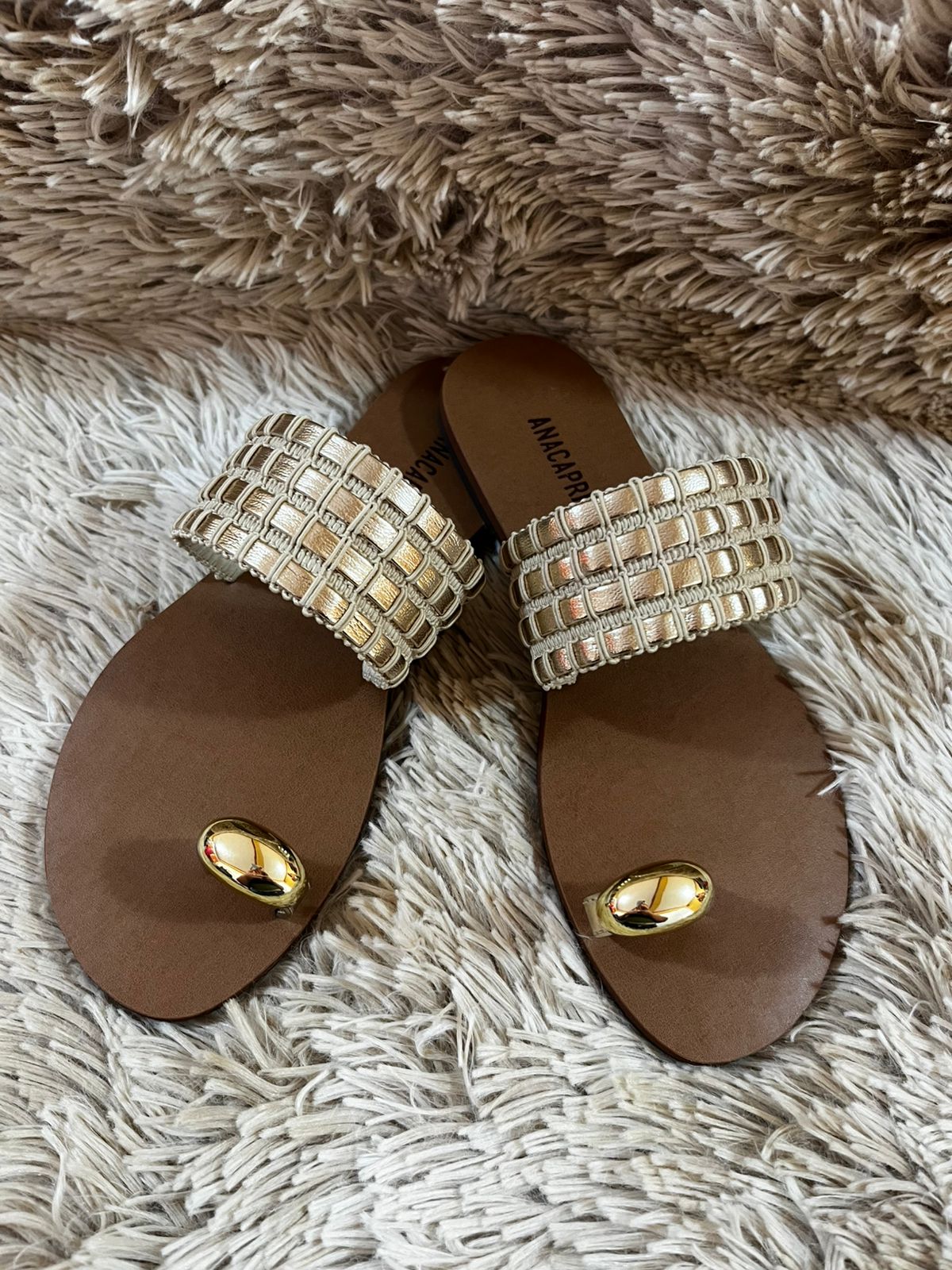 RASTEIRA DE DEDO TRANÇADA DOURADA