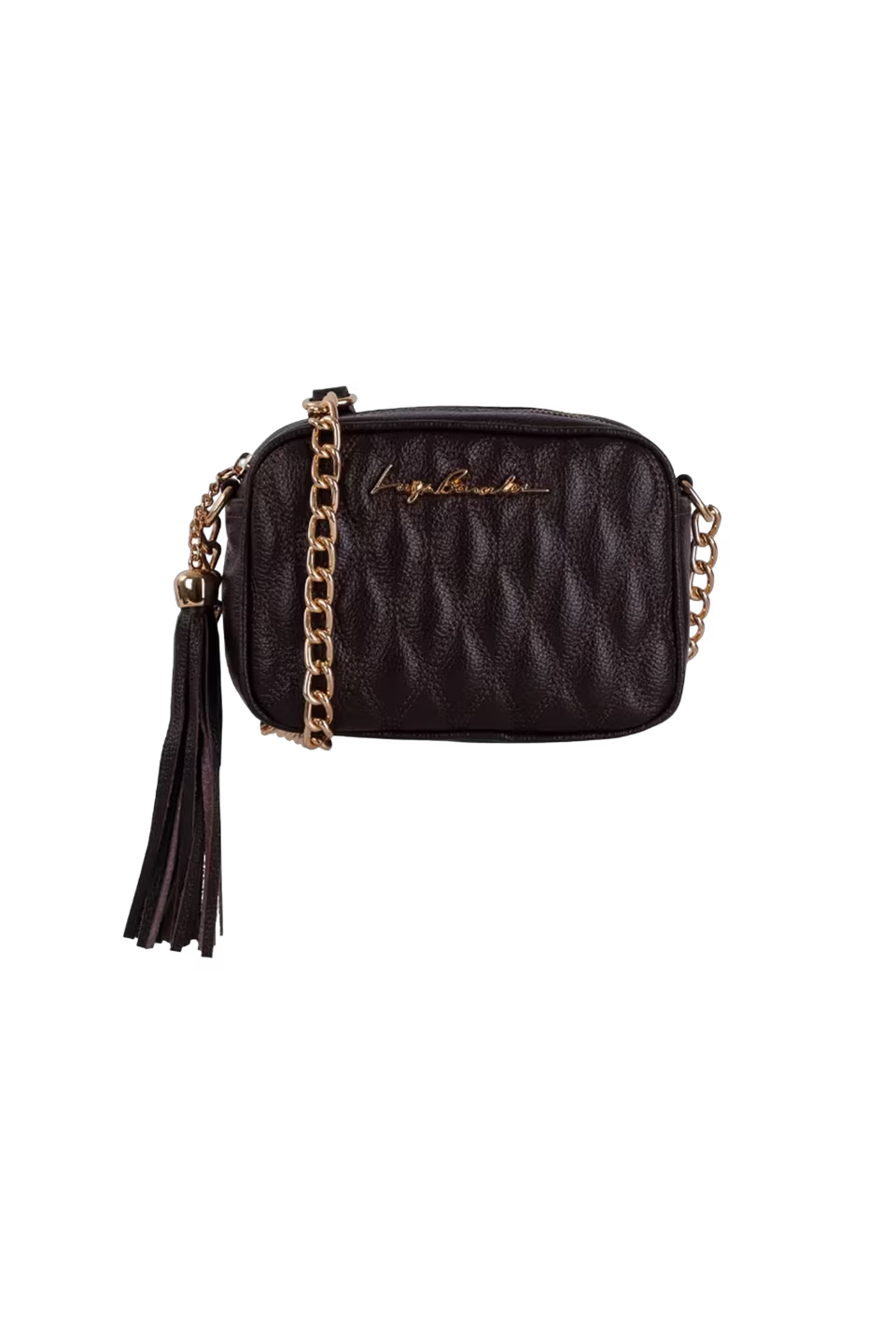 BOLSA CLÁSSICA EM COURO E ALÇA DE CORRENTES PEQUENA