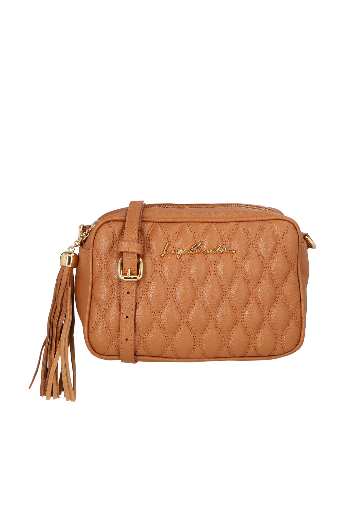 BOLSA CLÁSSICA LUIZA BARCELOS EM COURO E ALÇA REGULÁVEL MÉDIA