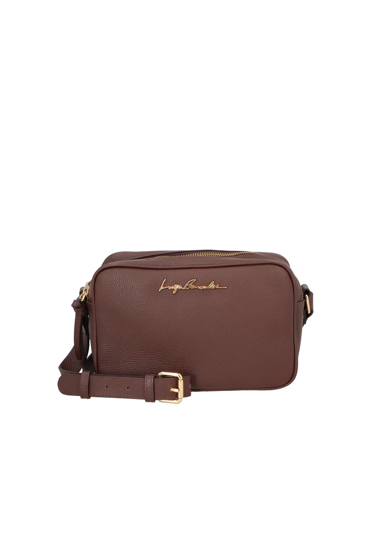 BOLSA TIRACOLO EM COURO MARROM PEQUENA