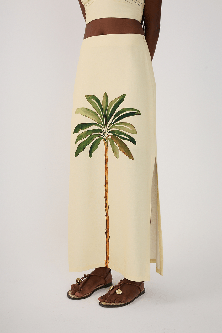 SAIA CROPPED LINHO ESTAMPA TROPICANA- DRESS TO