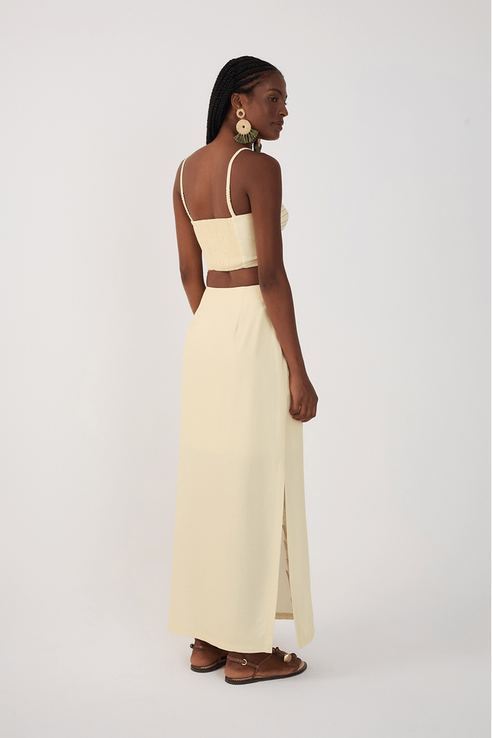 SAIA CROPPED LINHO ESTAMPA TROPICANA- DRESS TO