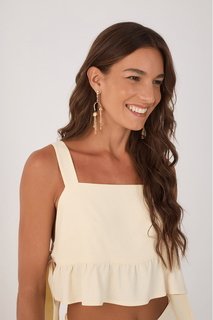 BLUSA LINHO AMARRACAO LATERAL- DRESS TO