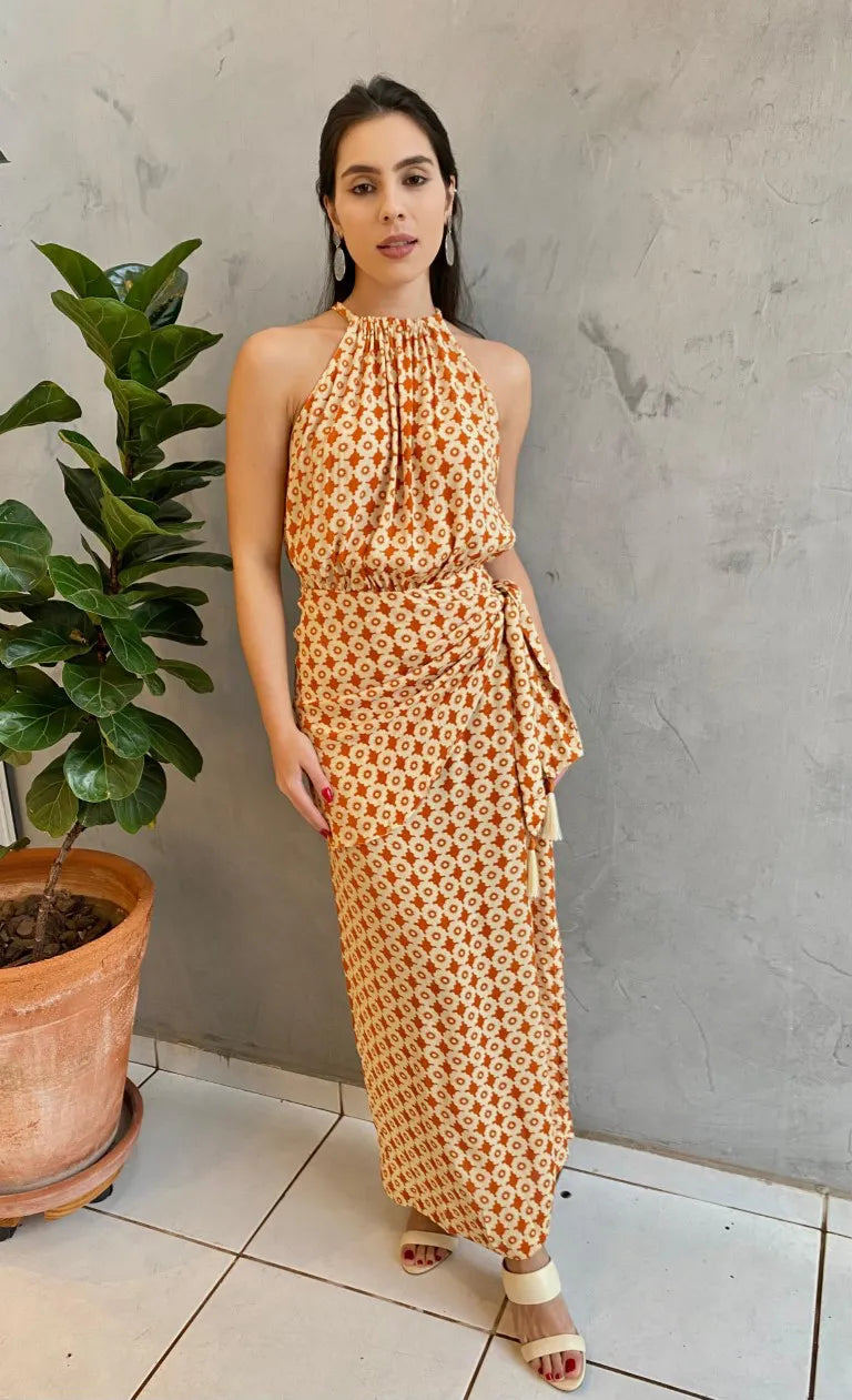 VESTIDO CROPPED CREPE ESTAMPA MELISSA- DRESS TO