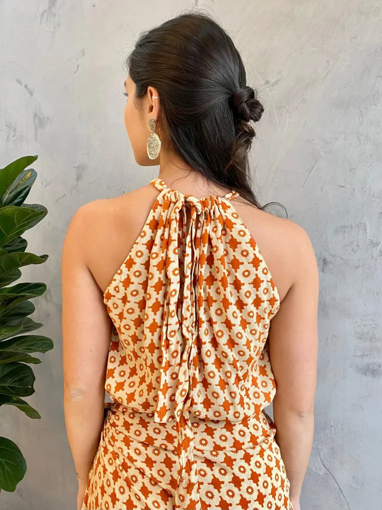 VESTIDO CROPPED CREPE ESTAMPA MELISSA- DRESS TO